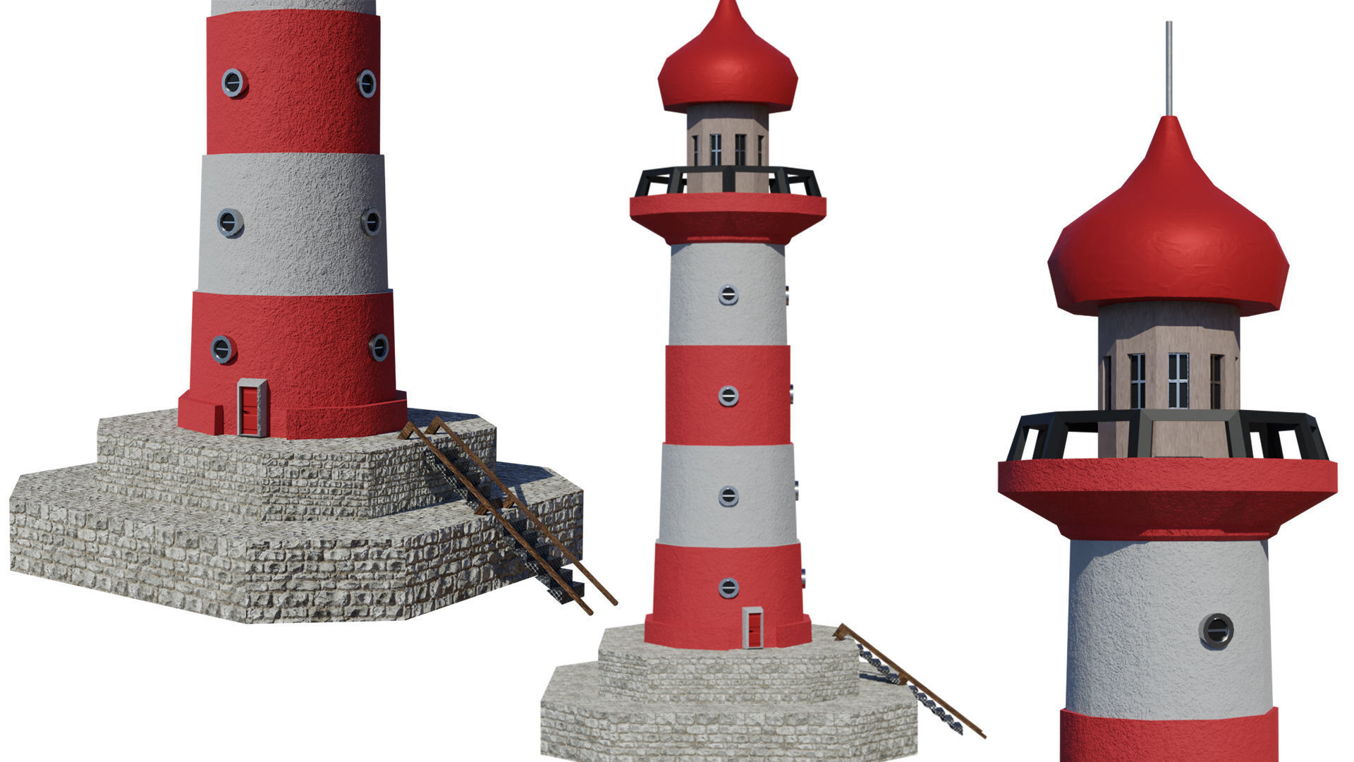 Lighthouse 06 Low-poly 3D model_8