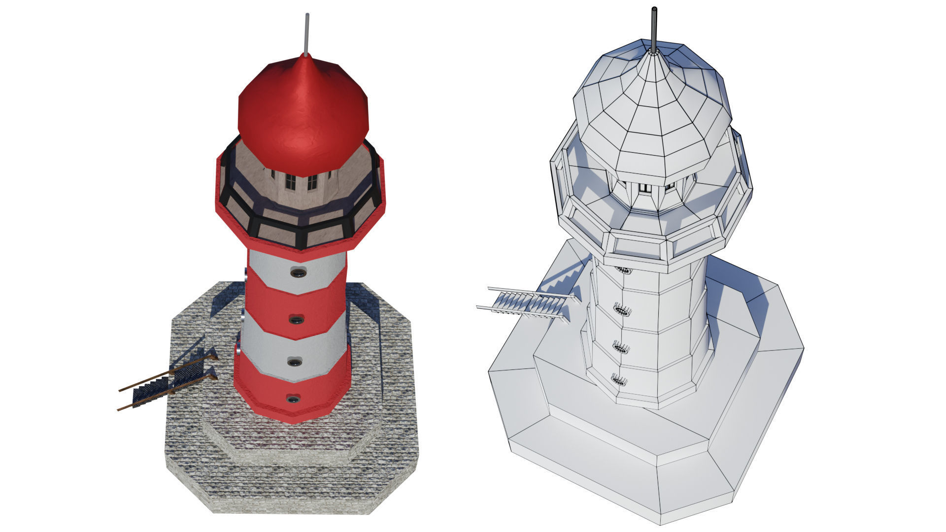 Lighthouse 06 Low-poly 3D model_4