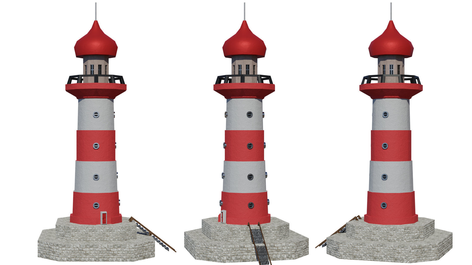 Lighthouse 06 Low-poly 3D model_1