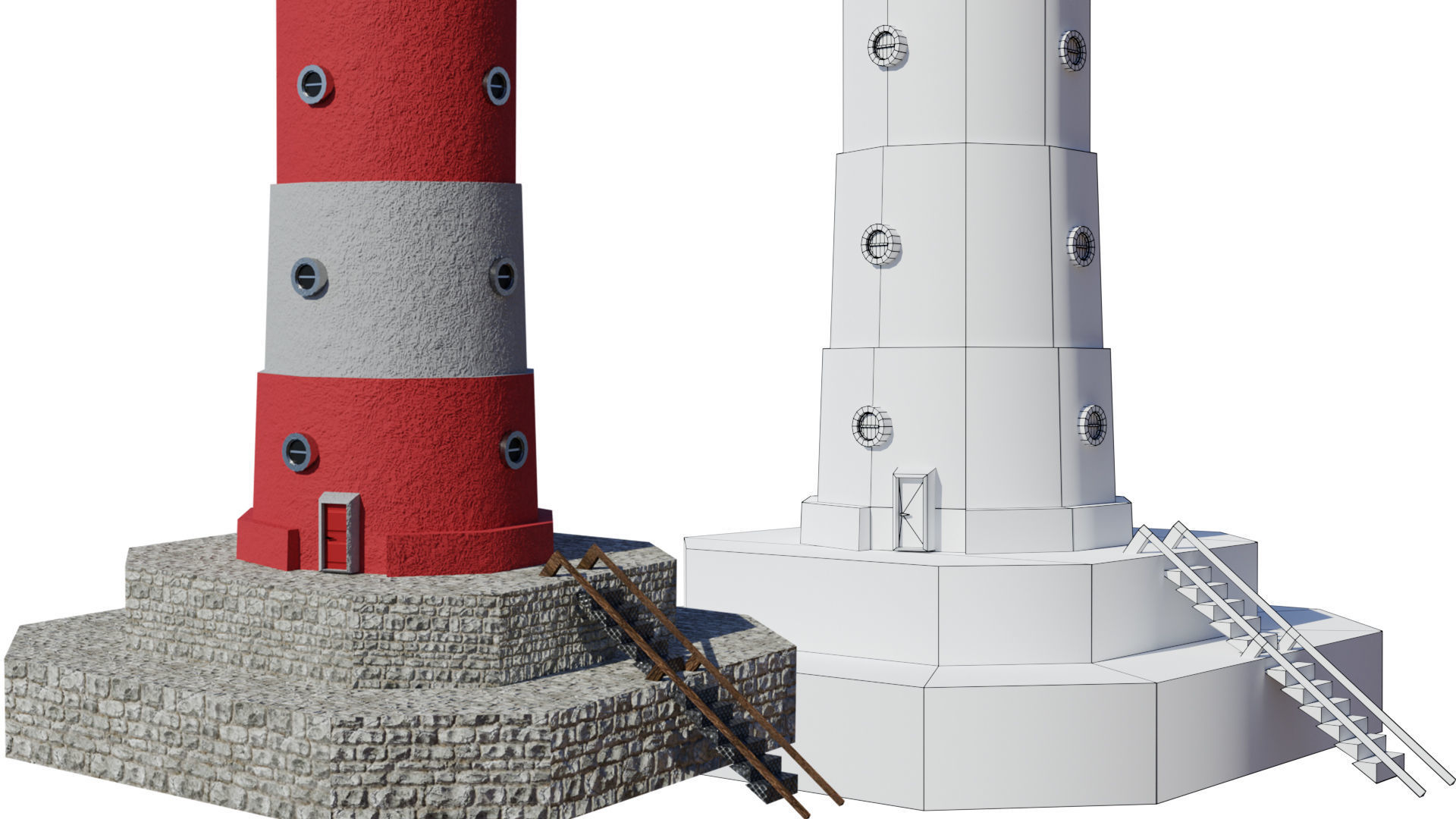 Lighthouse 06 Low-poly 3D model_6