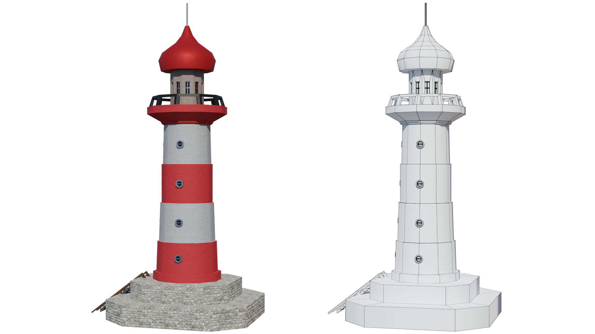 Lighthouse 06 Low-poly 3D model_5