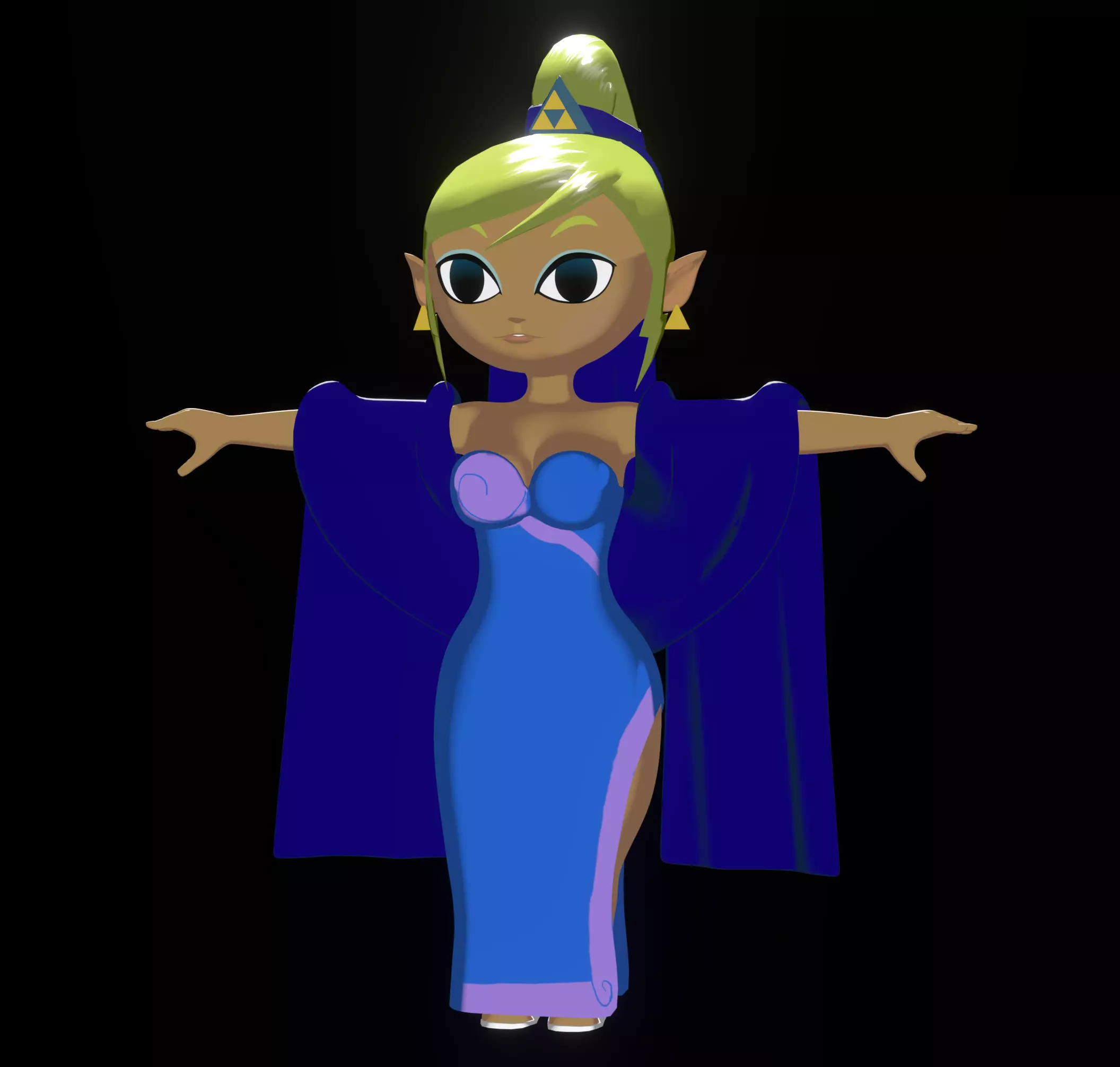 Queen Tetra Zelda Low-poly 3D model