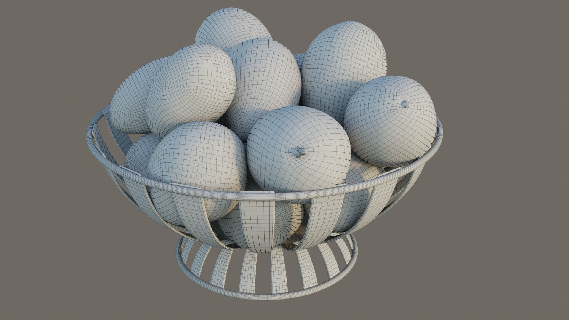 Stripe Fruit Bowl with mango 3D model_11