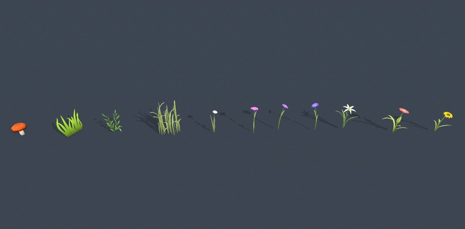 Stylized Flora Collection Low-poly 3D model_6