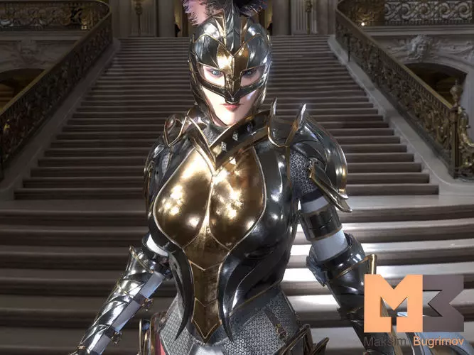 Knight 04 Fantasy Woman Low-poly 3D model