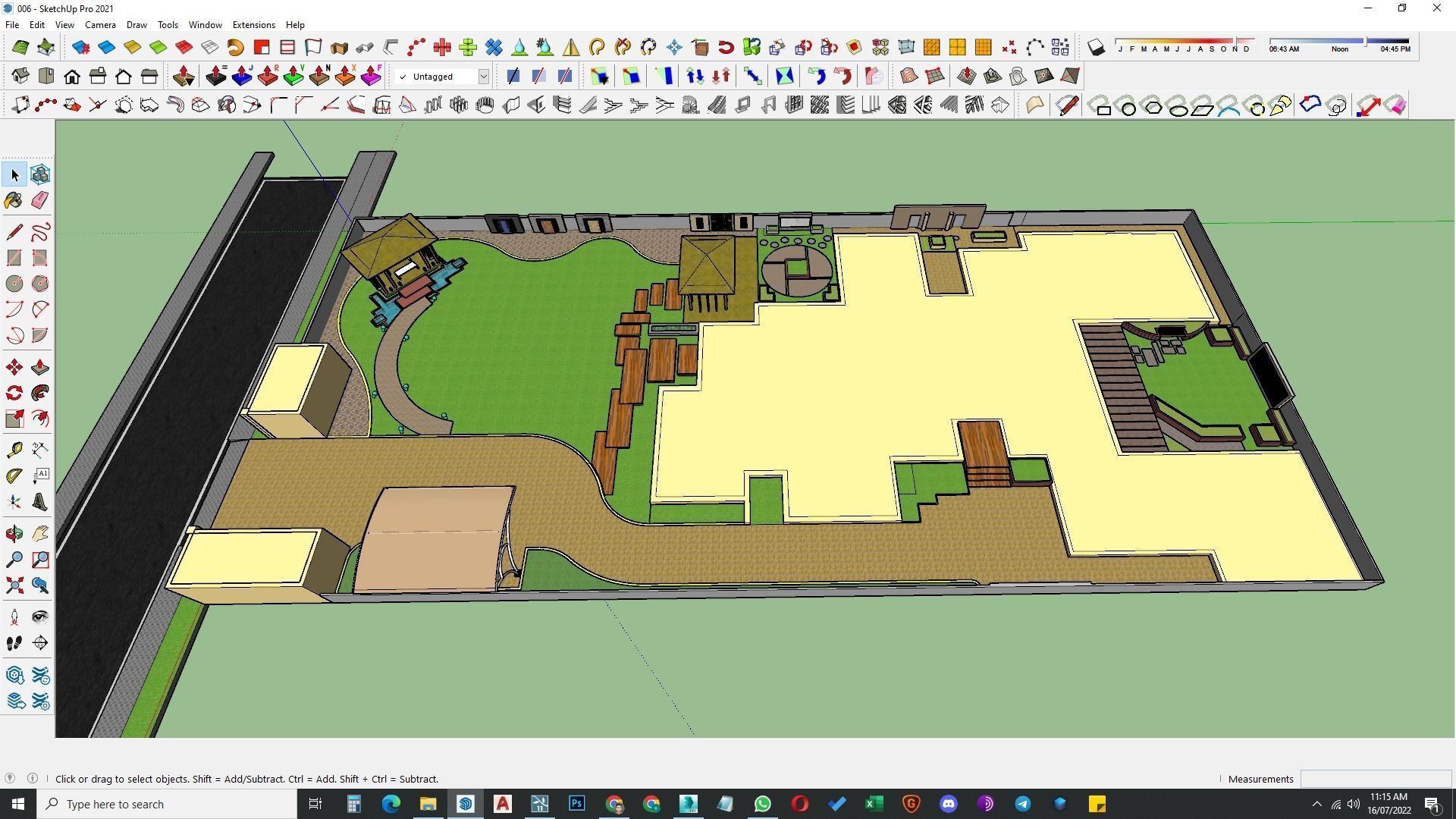 Luxury garden plant of contemporary house  Low-poly 3D model_48