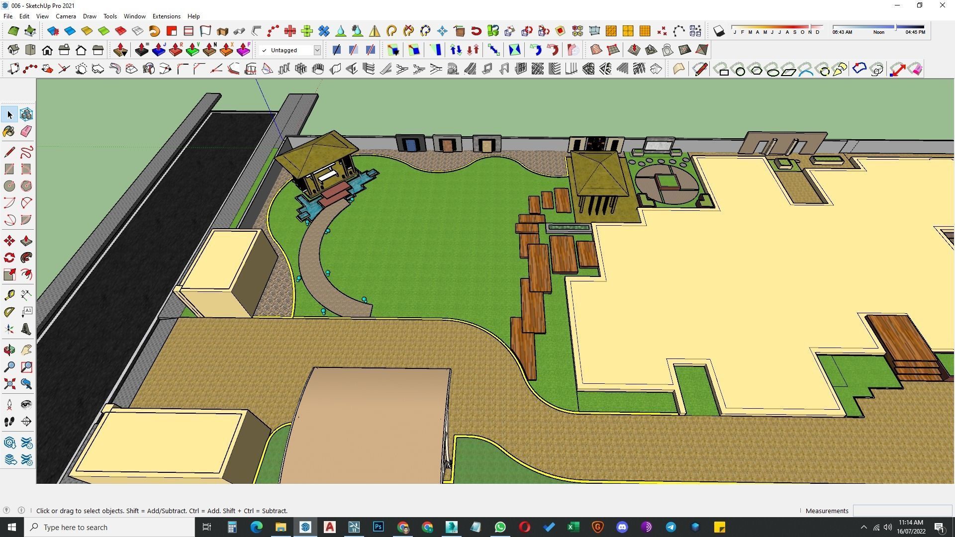 Luxury garden plant of contemporary house  Low-poly 3D model_37