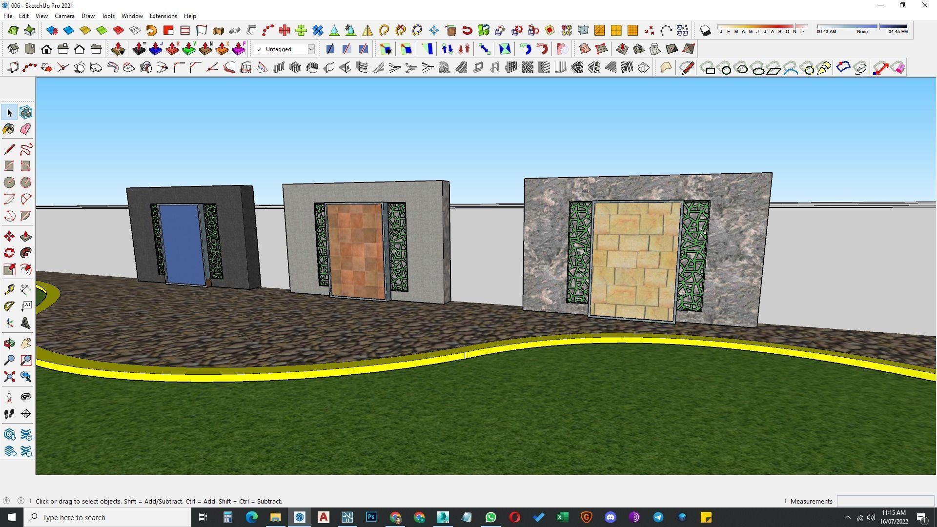 Luxury garden plant of contemporary house  Low-poly 3D model_43