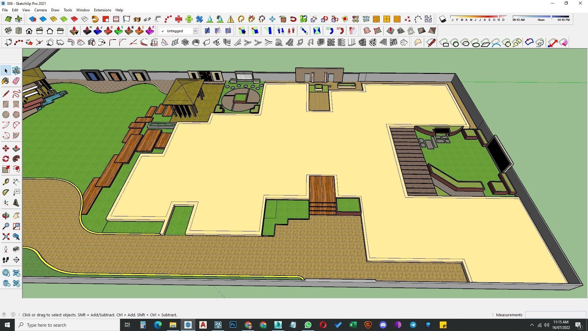 Luxury garden plant of contemporary house  Low-poly 3D model_38