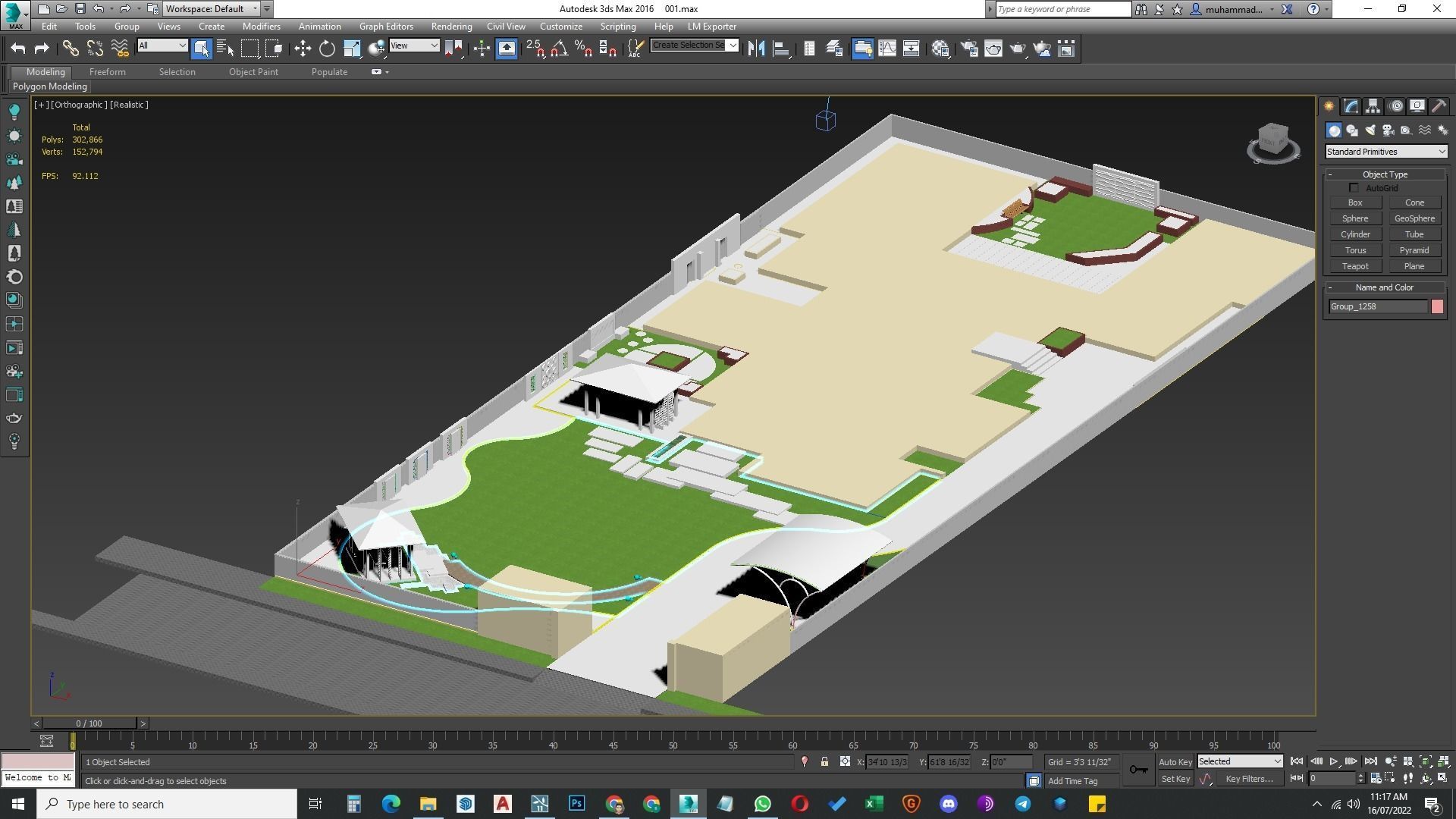 Luxury garden plant of contemporary house  Low-poly 3D model_53