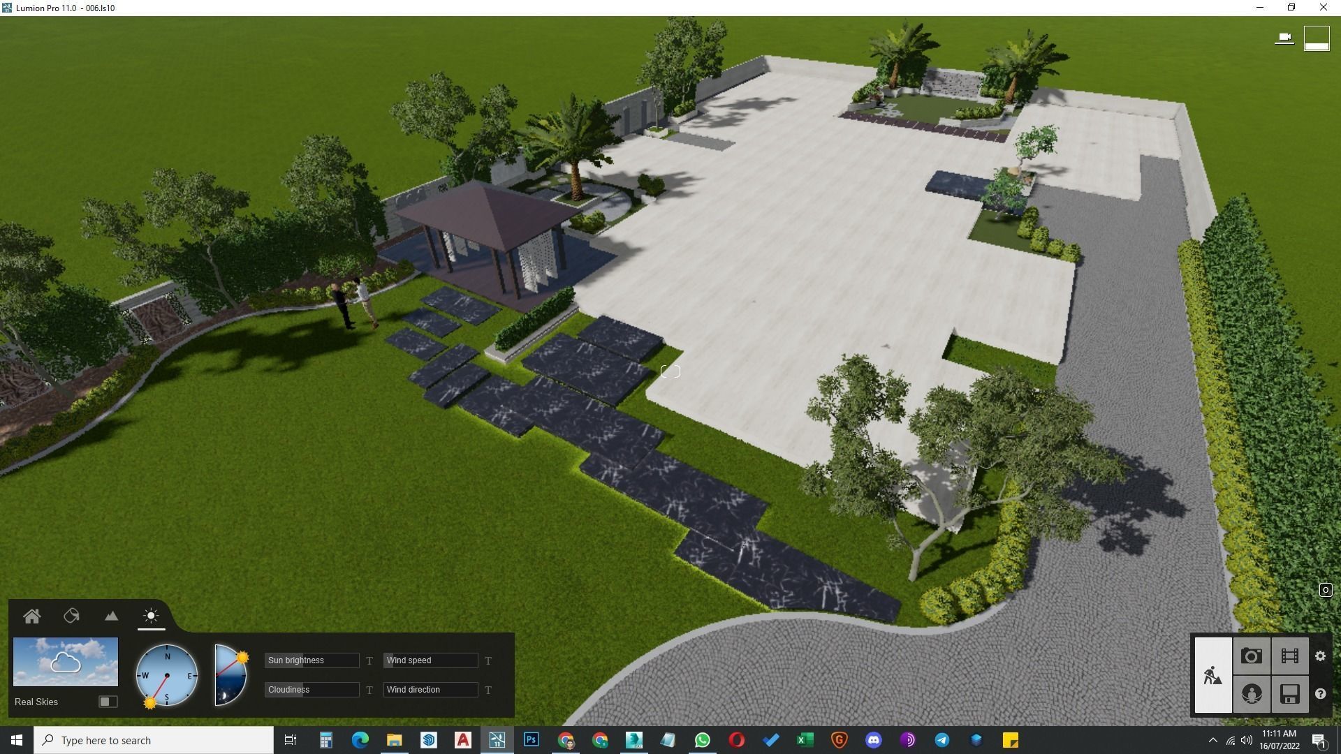 Luxury garden plant of contemporary house  Low-poly 3D model_23