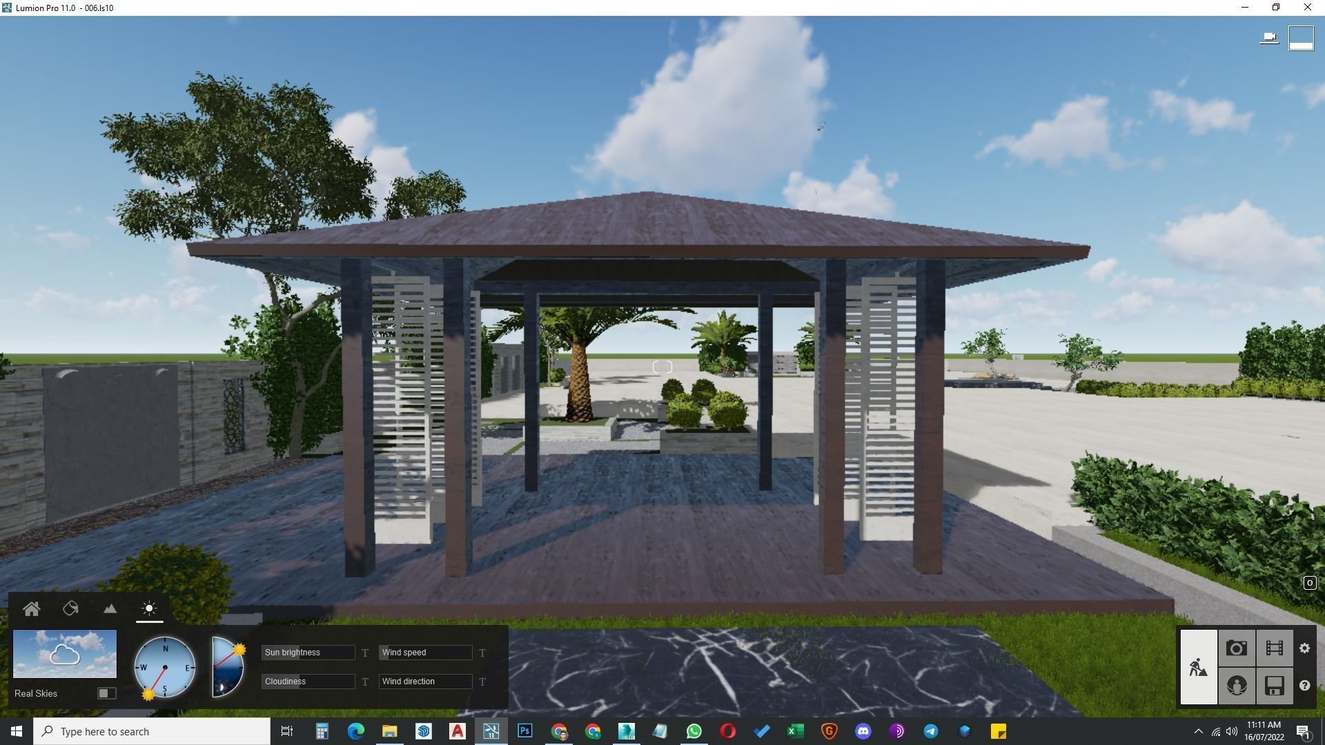 Luxury garden plant of contemporary house  Low-poly 3D model_15