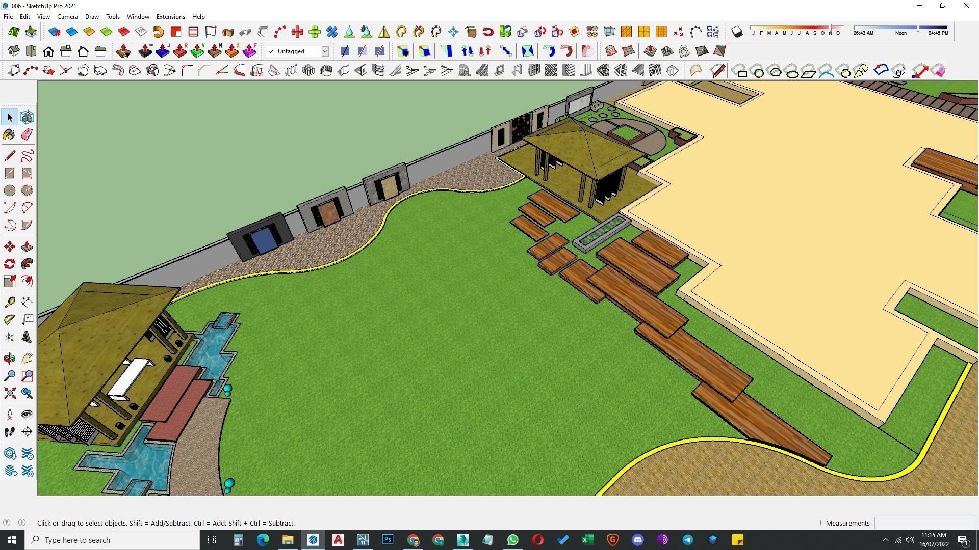 Luxury garden plant of contemporary house  Low-poly 3D model_40