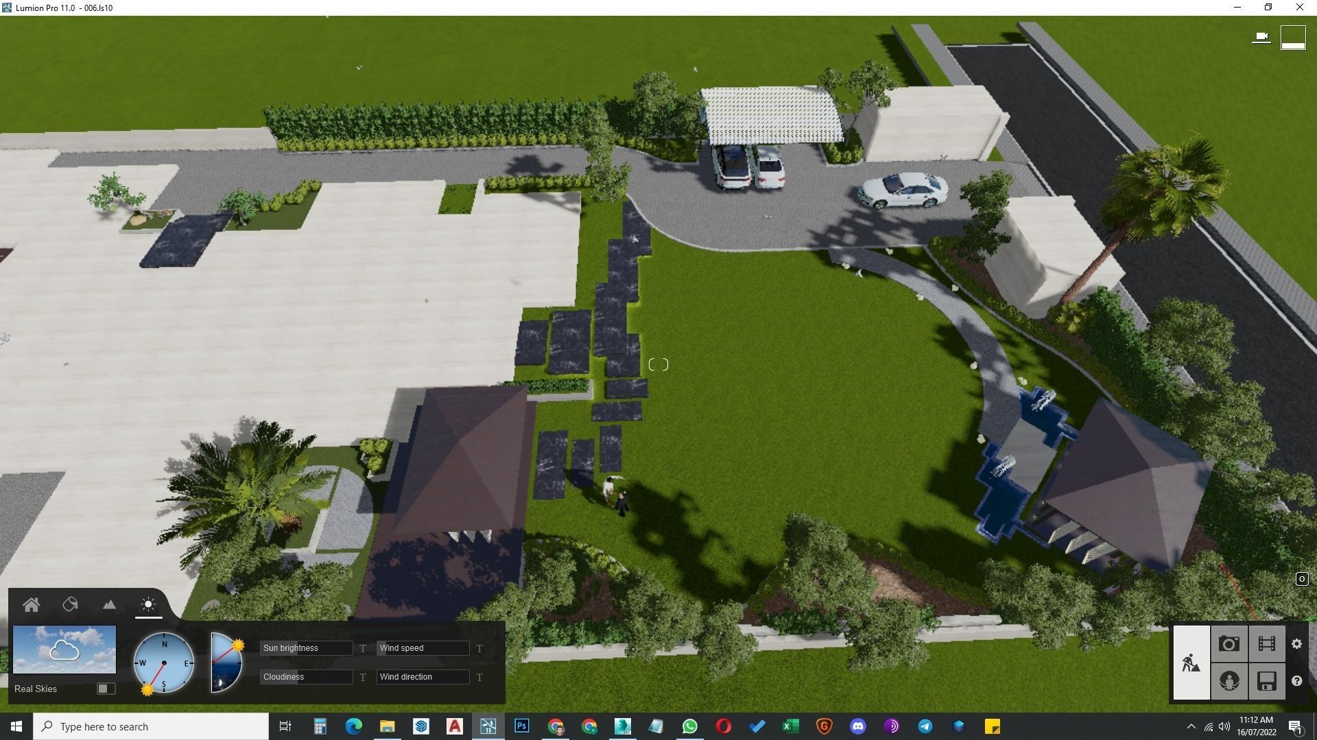 Luxury garden plant of contemporary house  Low-poly 3D model_34