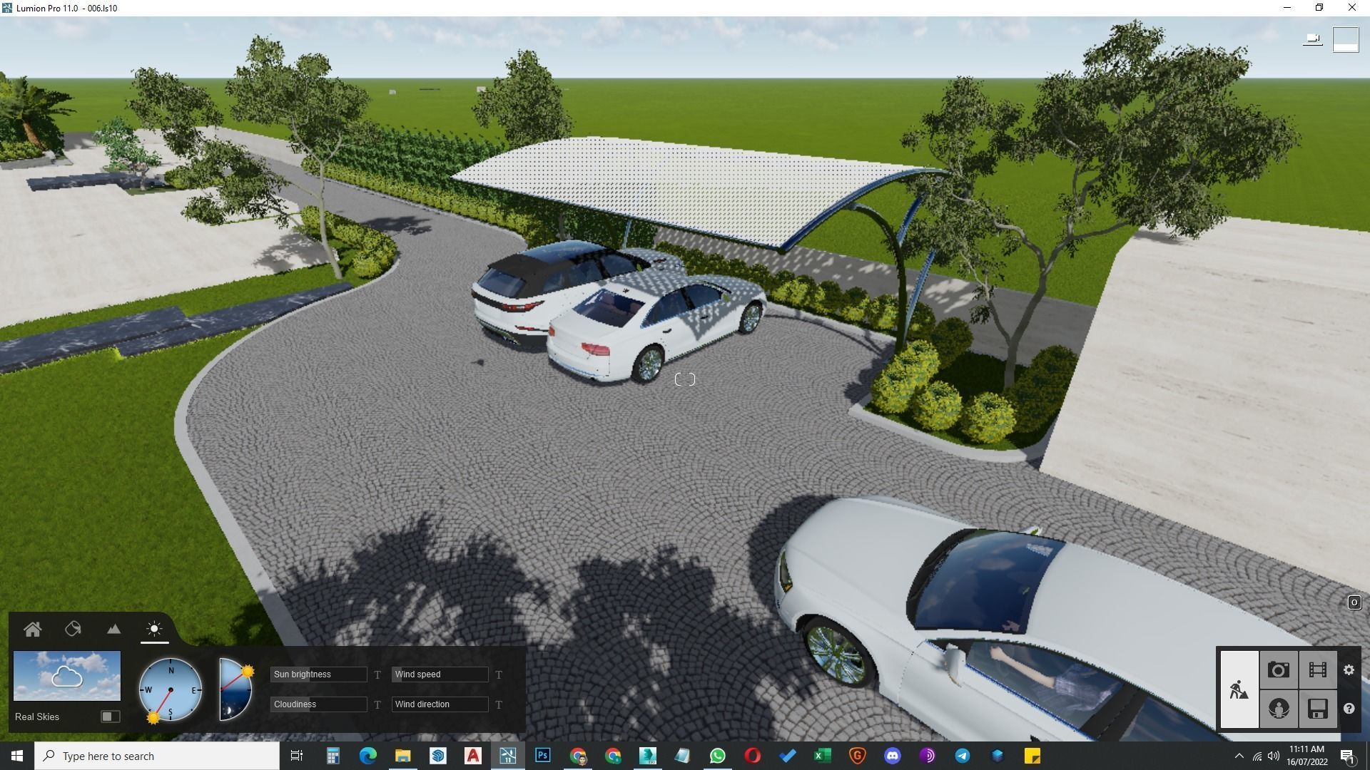 Luxury garden plant of contemporary house  Low-poly 3D model_24