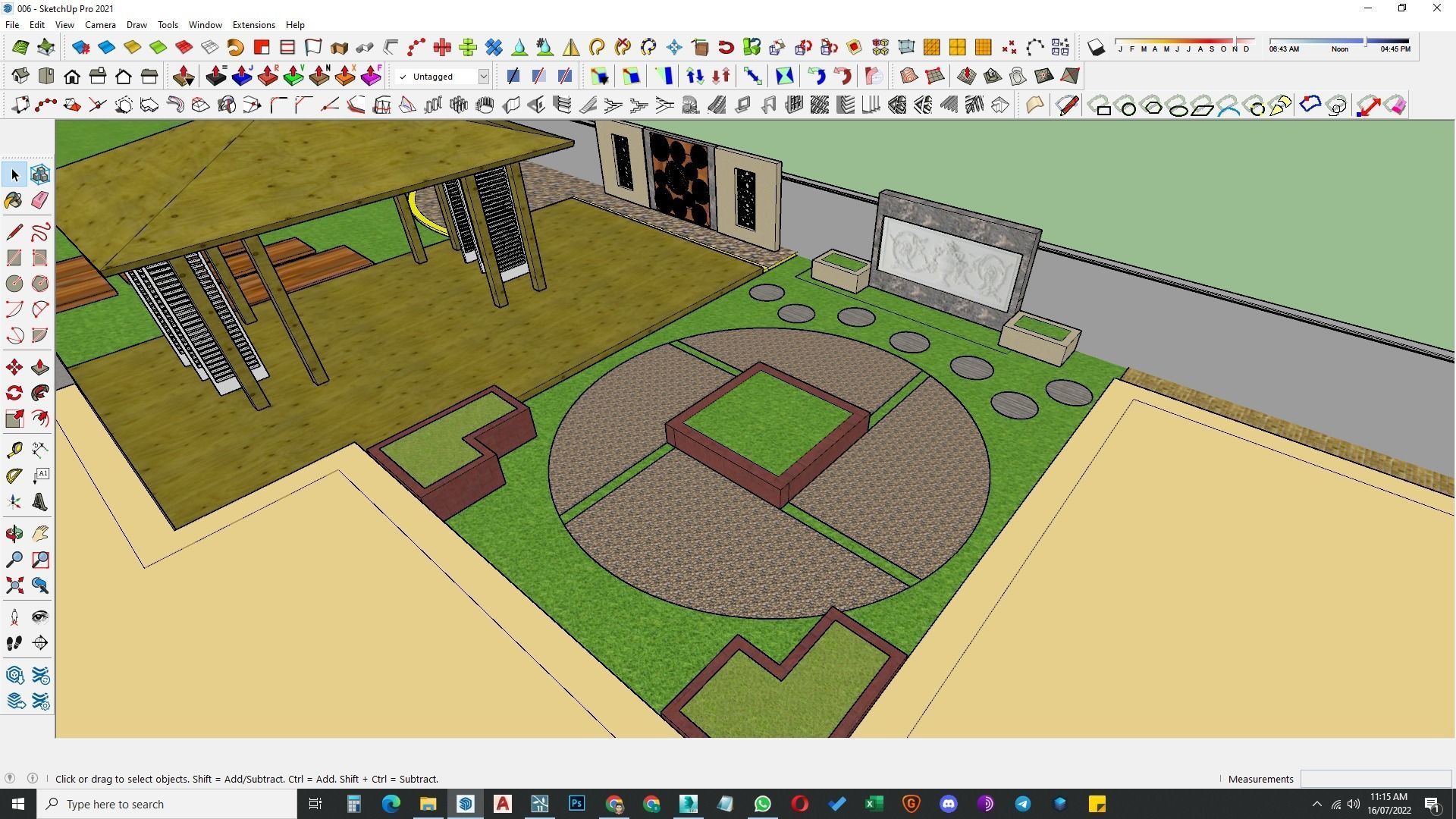 Luxury garden plant of contemporary house  Low-poly 3D model_41