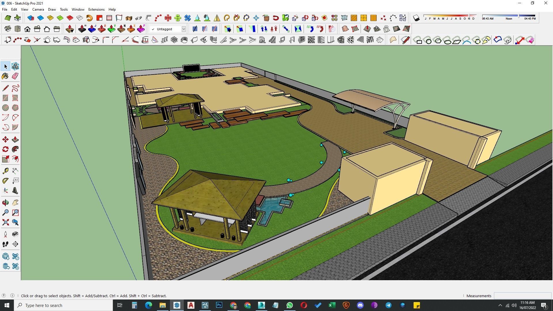 Luxury garden plant of contemporary house  Low-poly 3D model_50