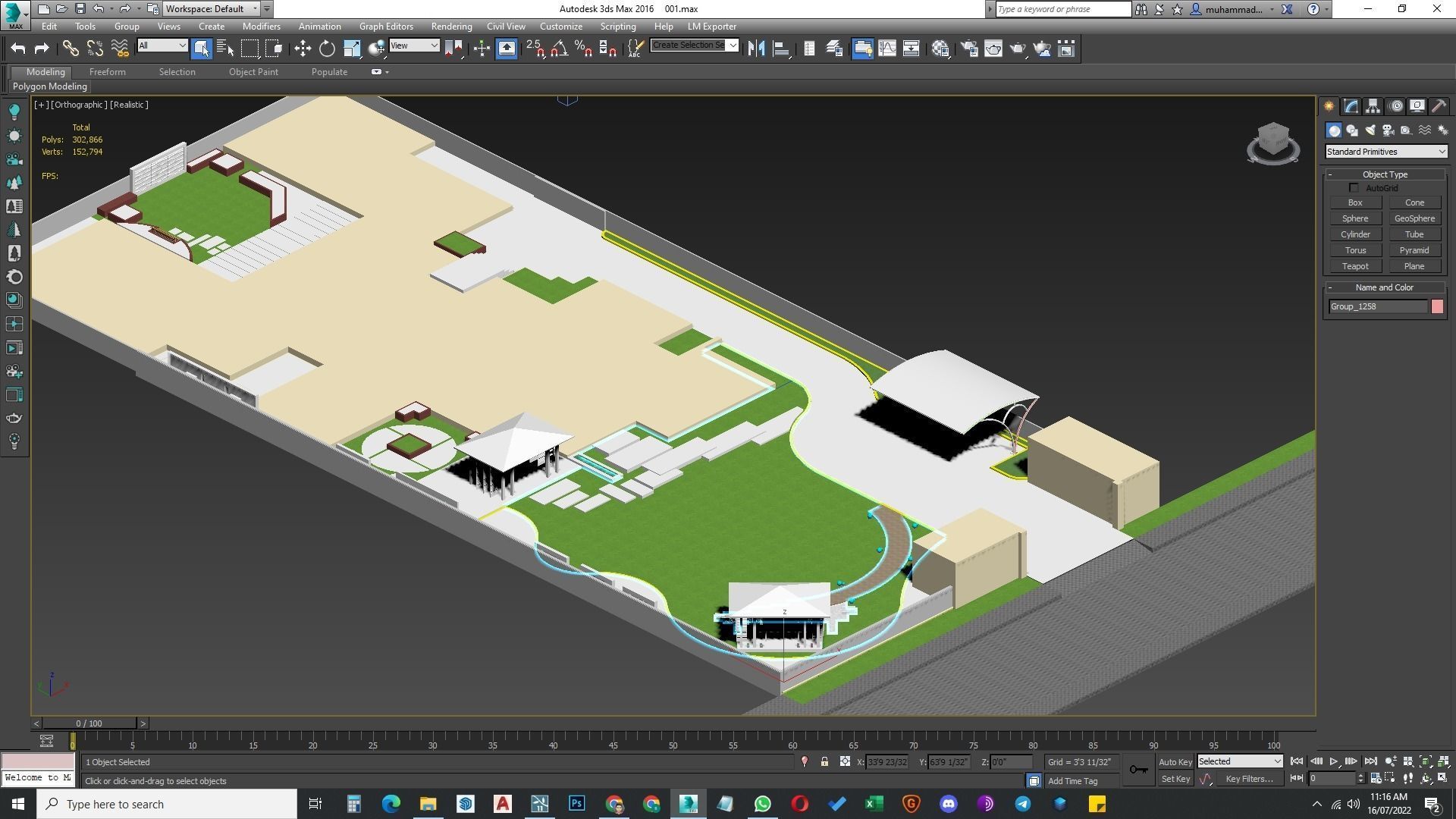 Luxury garden plant of contemporary house  Low-poly 3D model_52