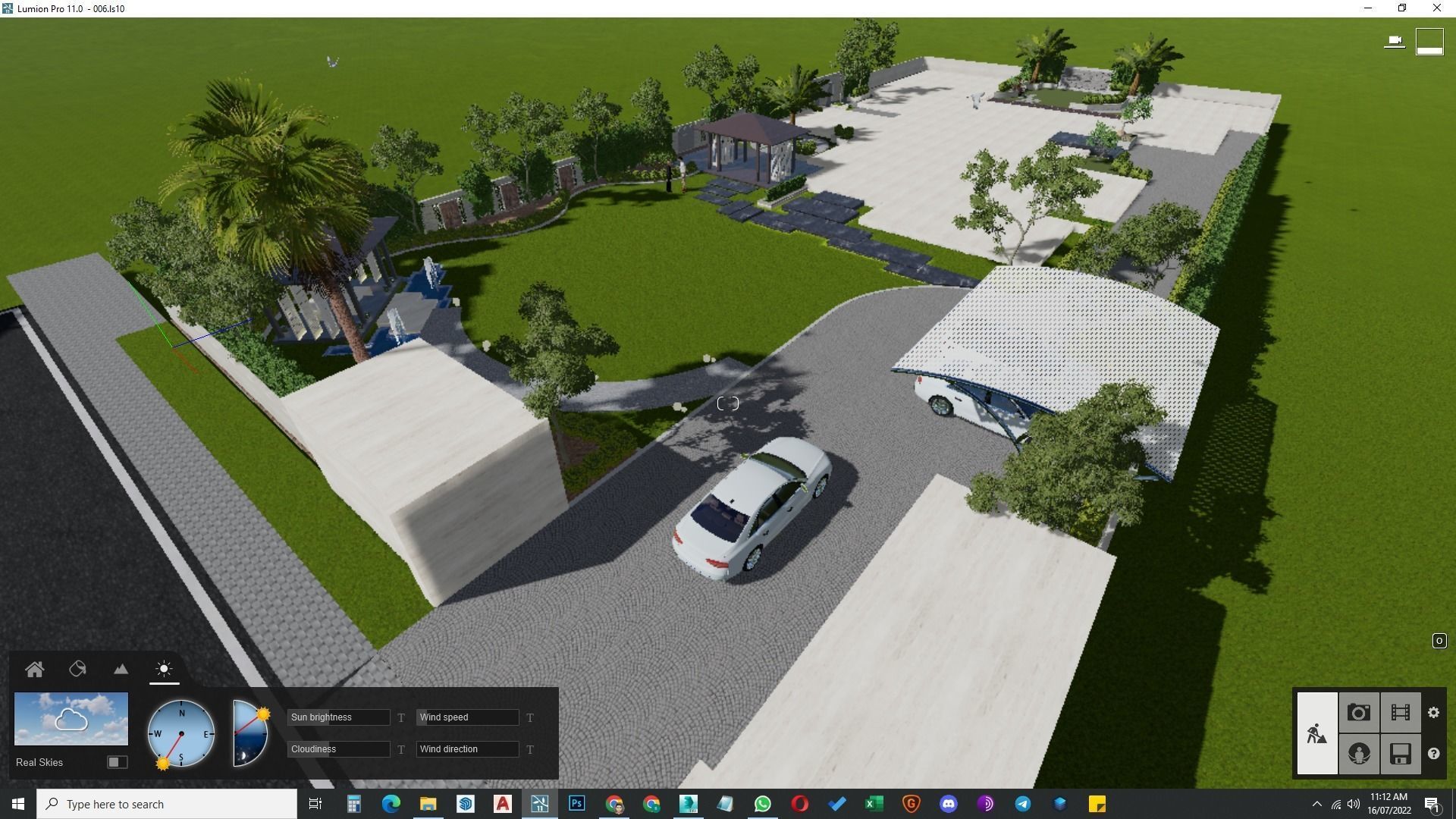 Luxury garden plant of contemporary house  Low-poly 3D model_32