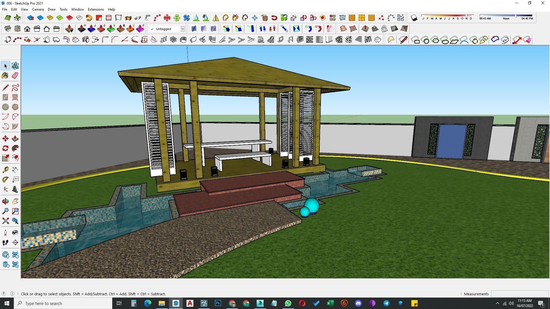 Luxury garden plant of contemporary house  Low-poly 3D model_42