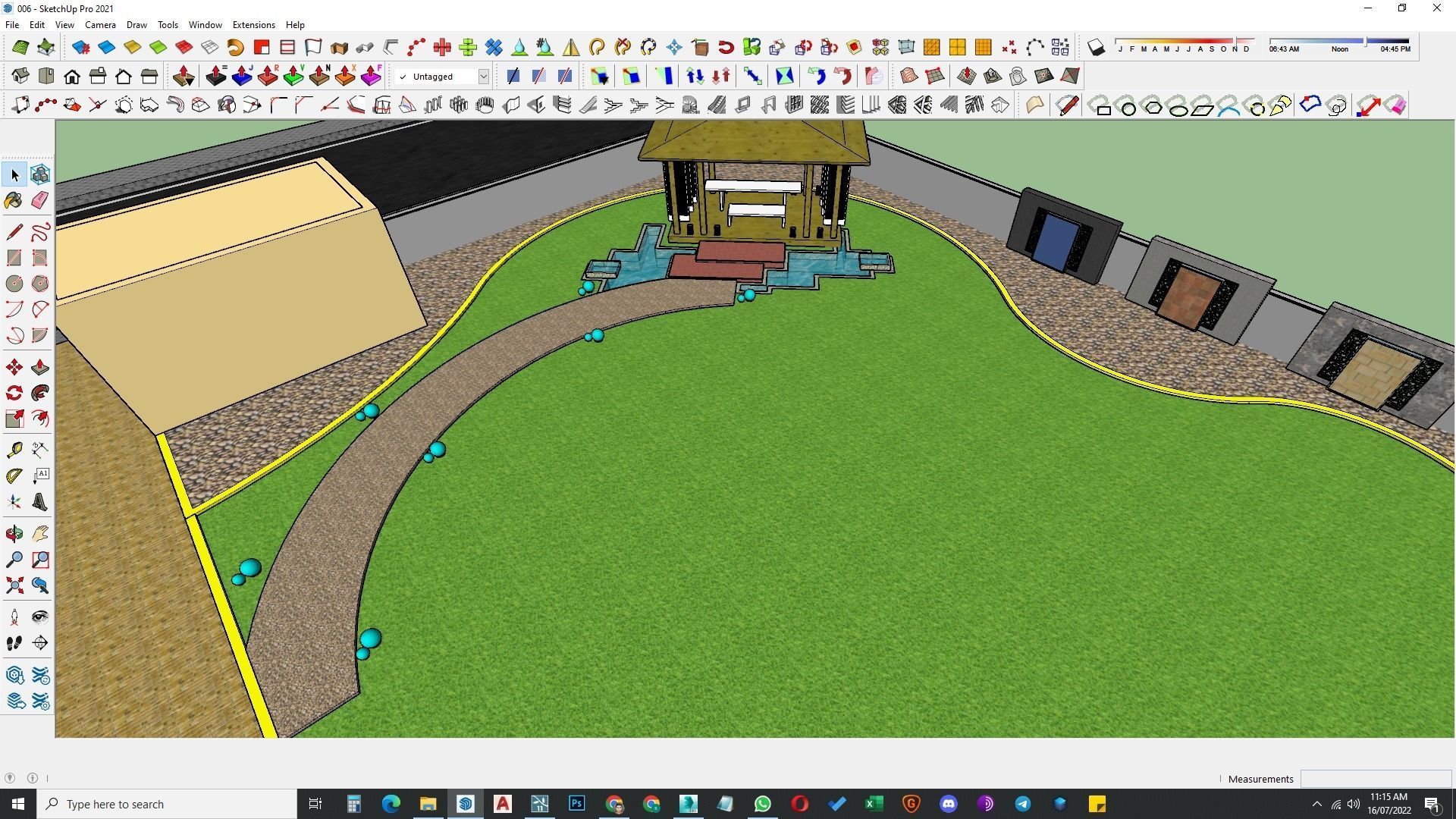 Luxury garden plant of contemporary house  Low-poly 3D model_39