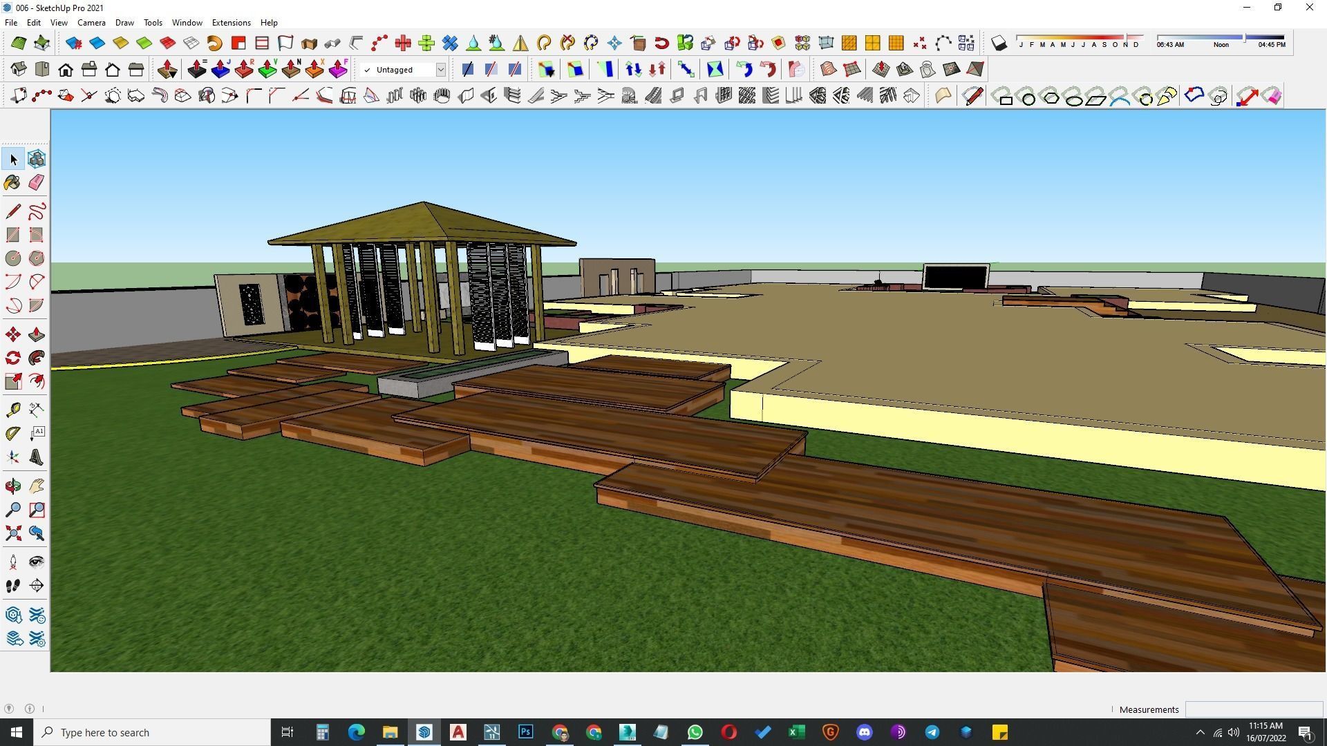 Luxury garden plant of contemporary house  Low-poly 3D model_44