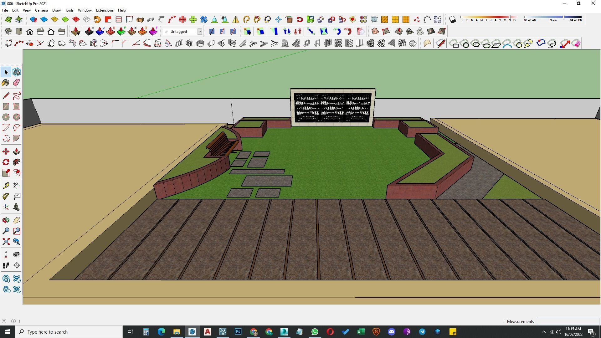 Luxury garden plant of contemporary house  Low-poly 3D model_47