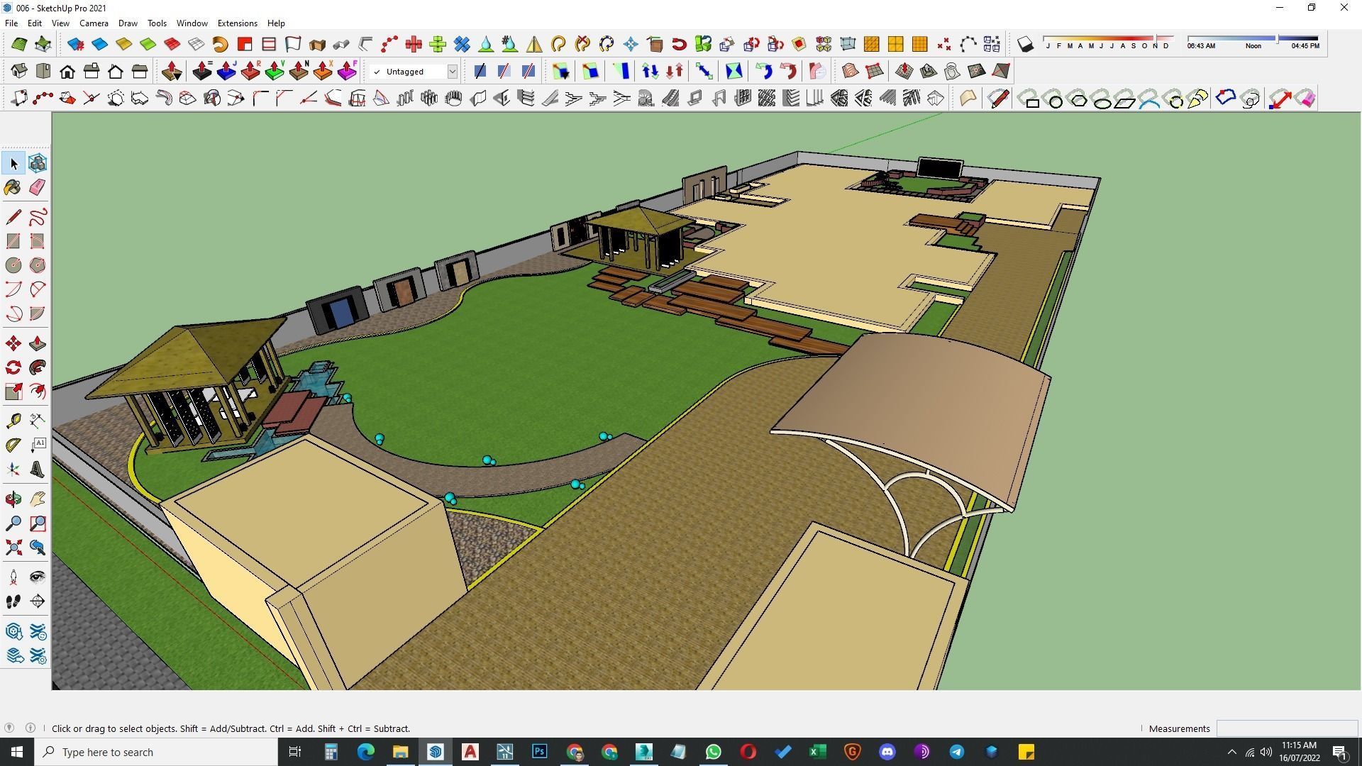 Luxury garden plant of contemporary house  Low-poly 3D model_49