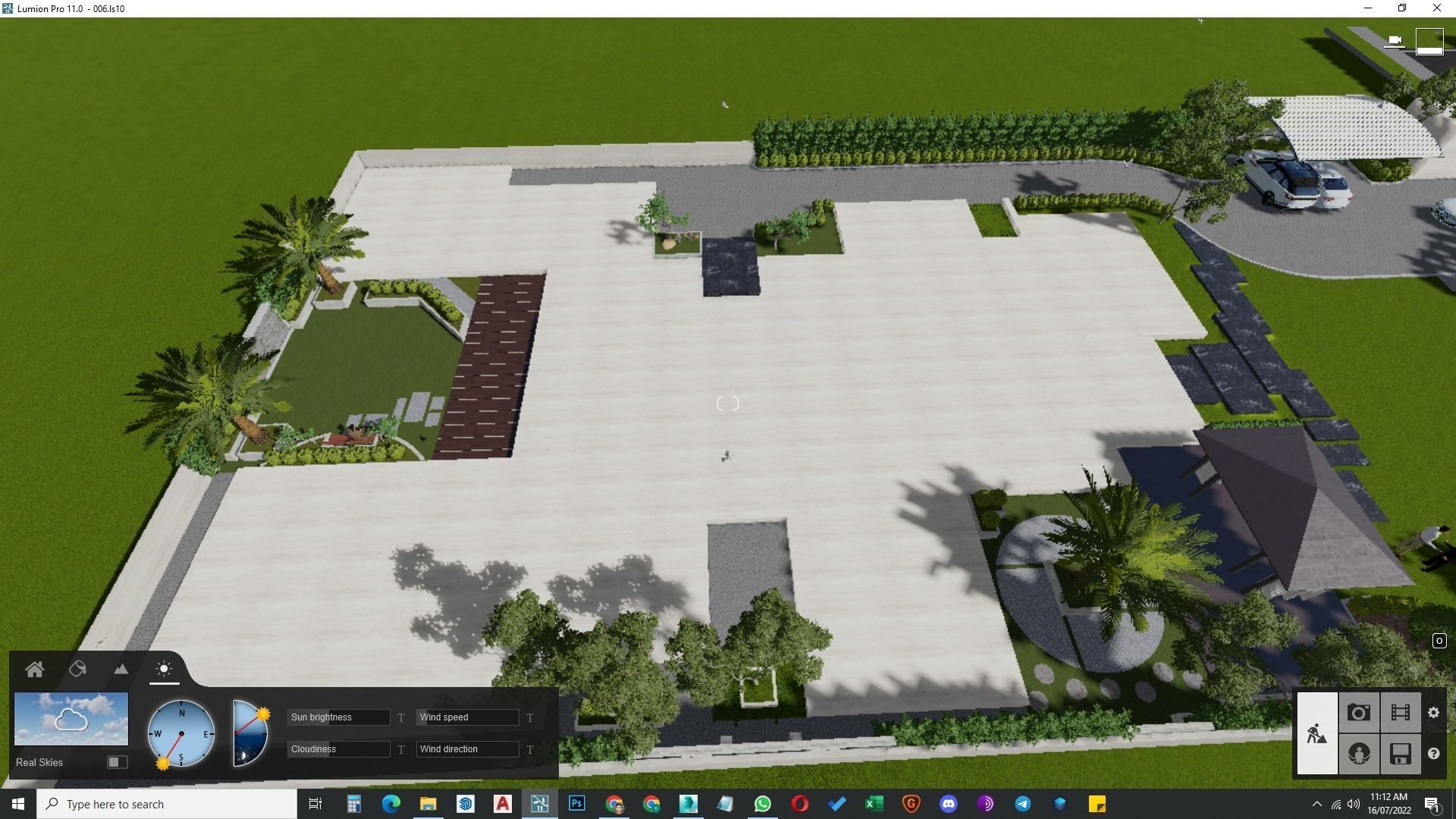 Luxury garden plant of contemporary house  Low-poly 3D model_35