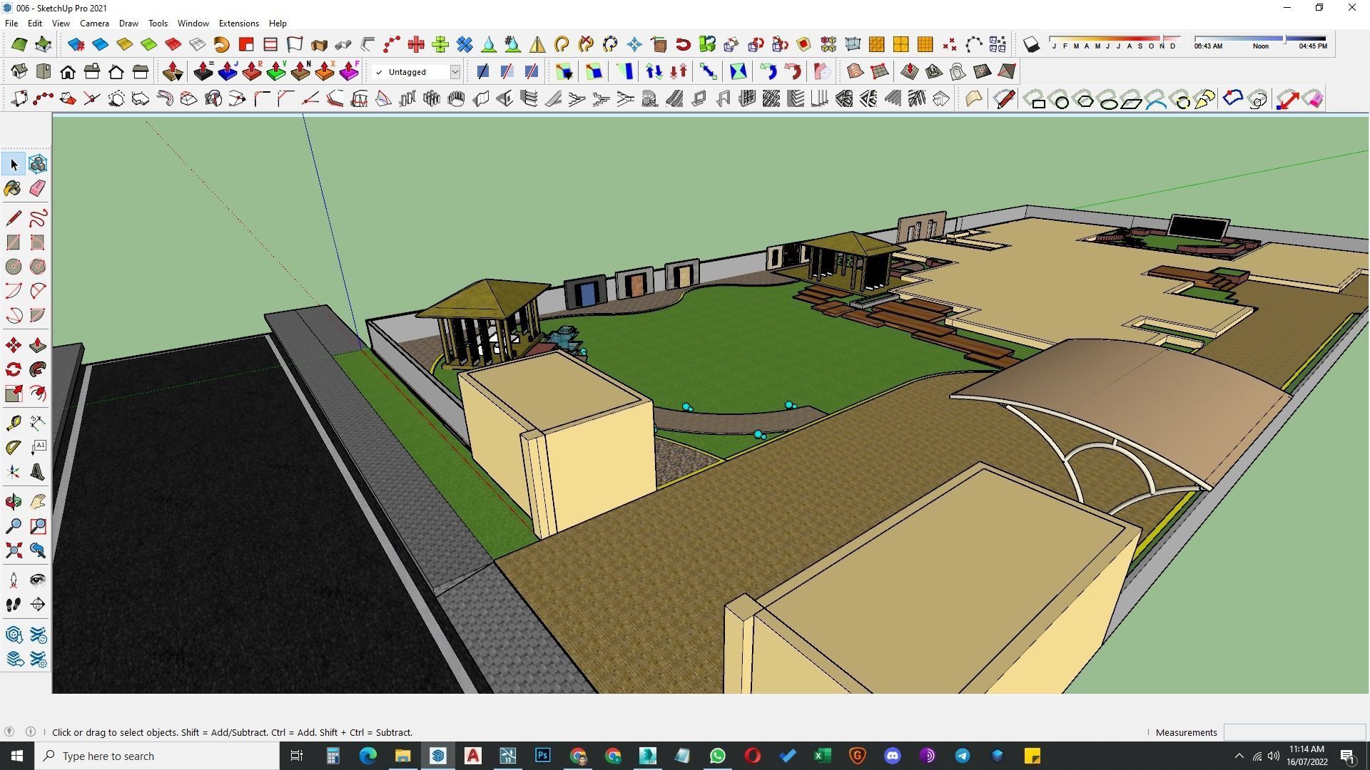 Luxury garden plant of contemporary house  Low-poly 3D model_36