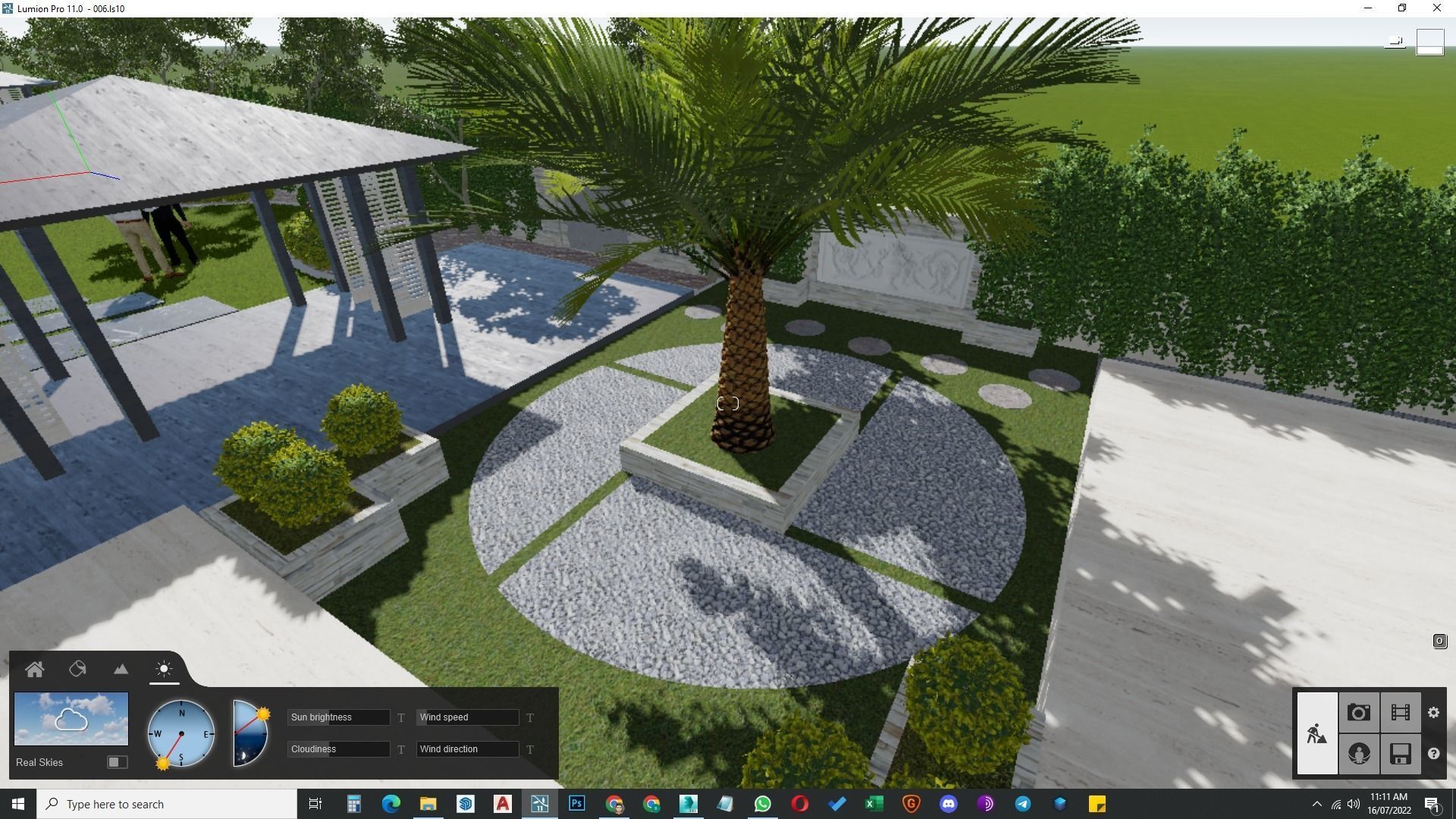 Luxury garden plant of contemporary house  Low-poly 3D model_17