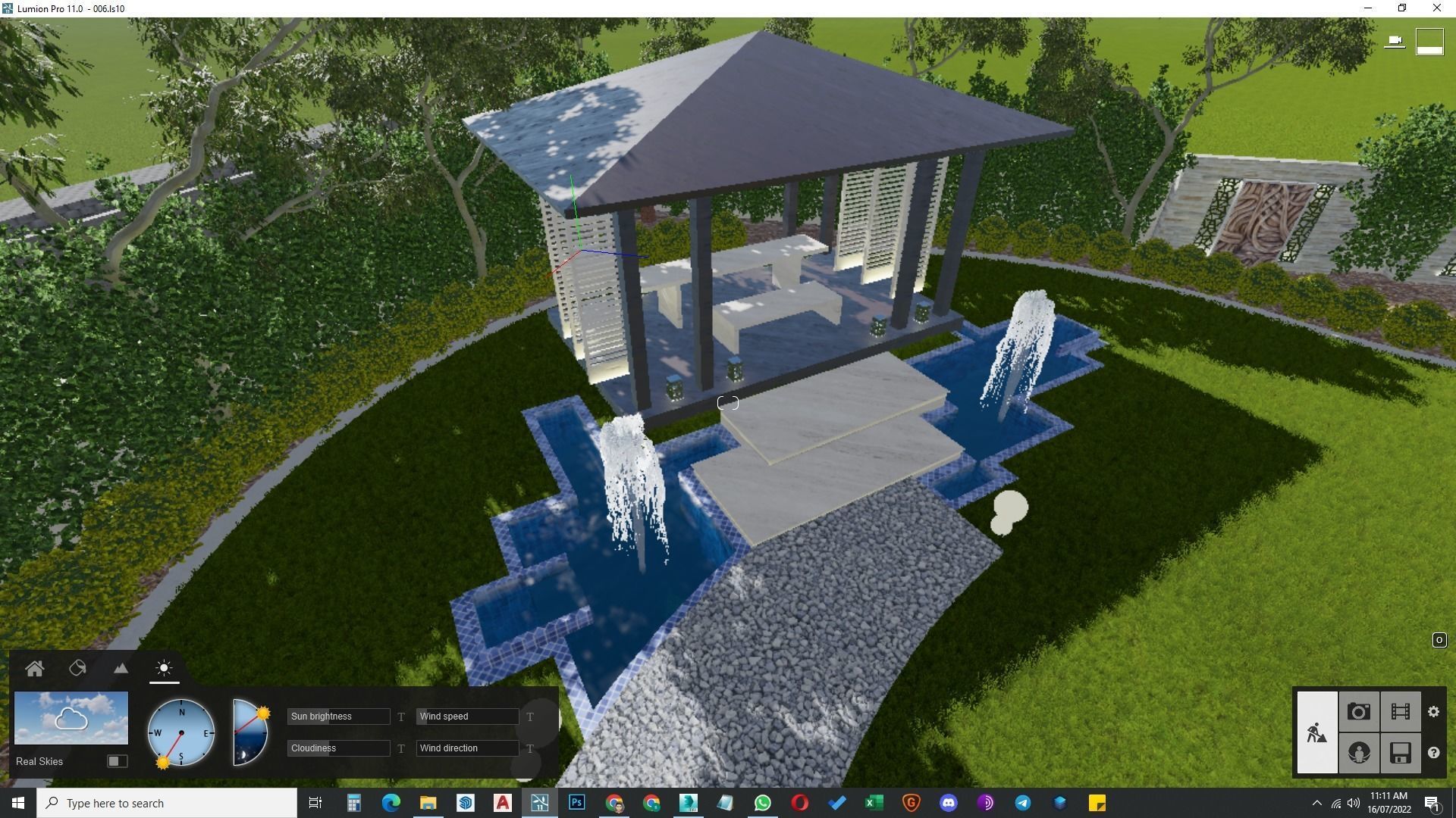 Luxury garden plant of contemporary house  Low-poly 3D model_11