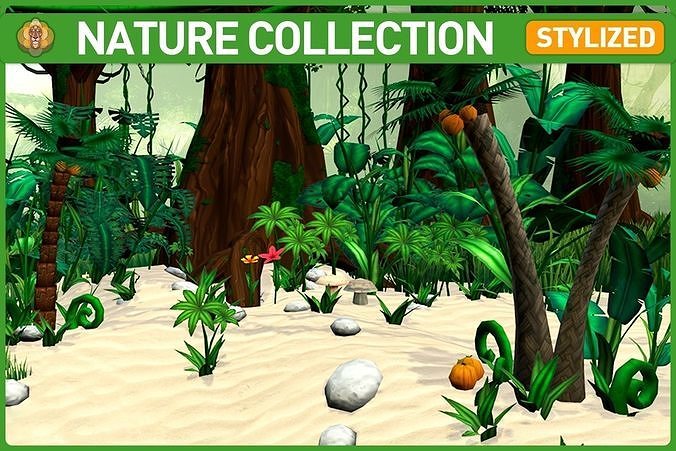 Jungle Nature Collection Low-poly 3D model