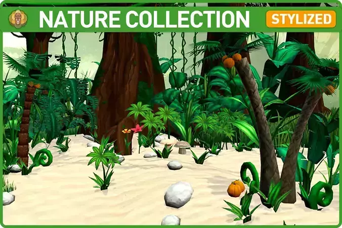 Jungle Nature Collection Low-poly 3D model