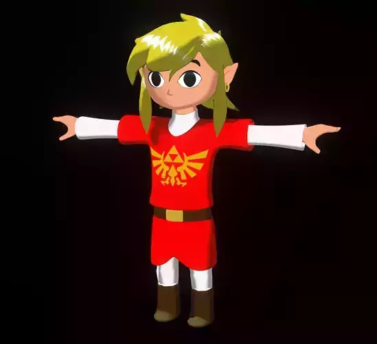 Sir Toon Link Low-poly 3D model