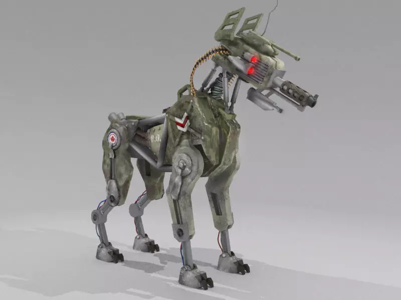 DOG 51  Military Robot  Free low-poly 3D model_0