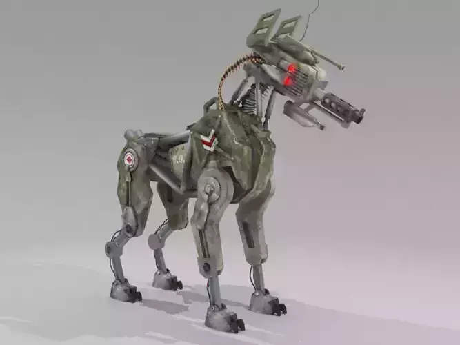 DOG 51  Military Robot  Free low-poly 3D model