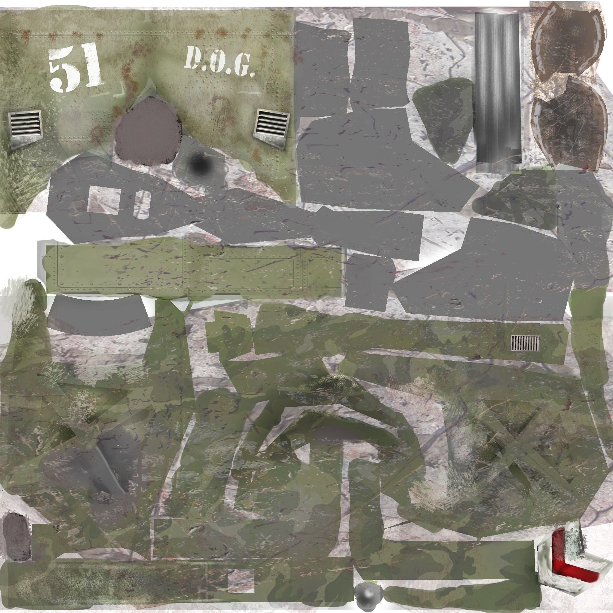 DOG 51  Military Robot  Free low-poly 3D model_7