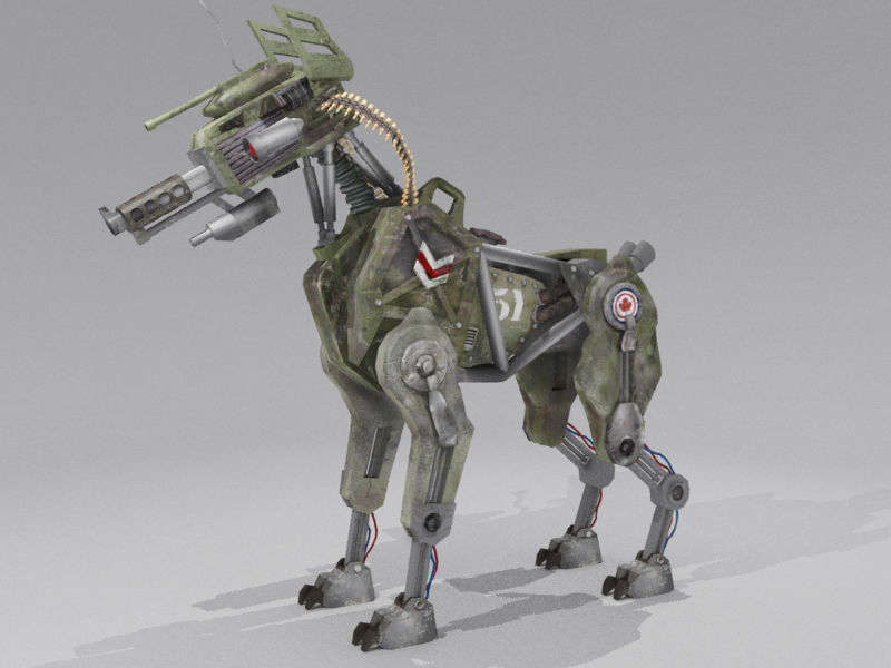DOG 51  Military Robot  Free low-poly 3D model_4