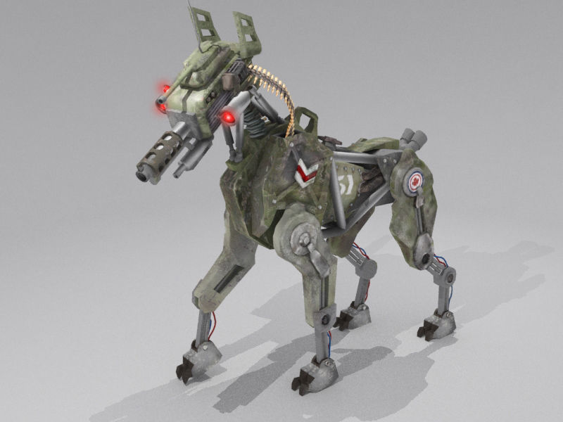DOG 51  Military Robot  Free low-poly 3D model_5