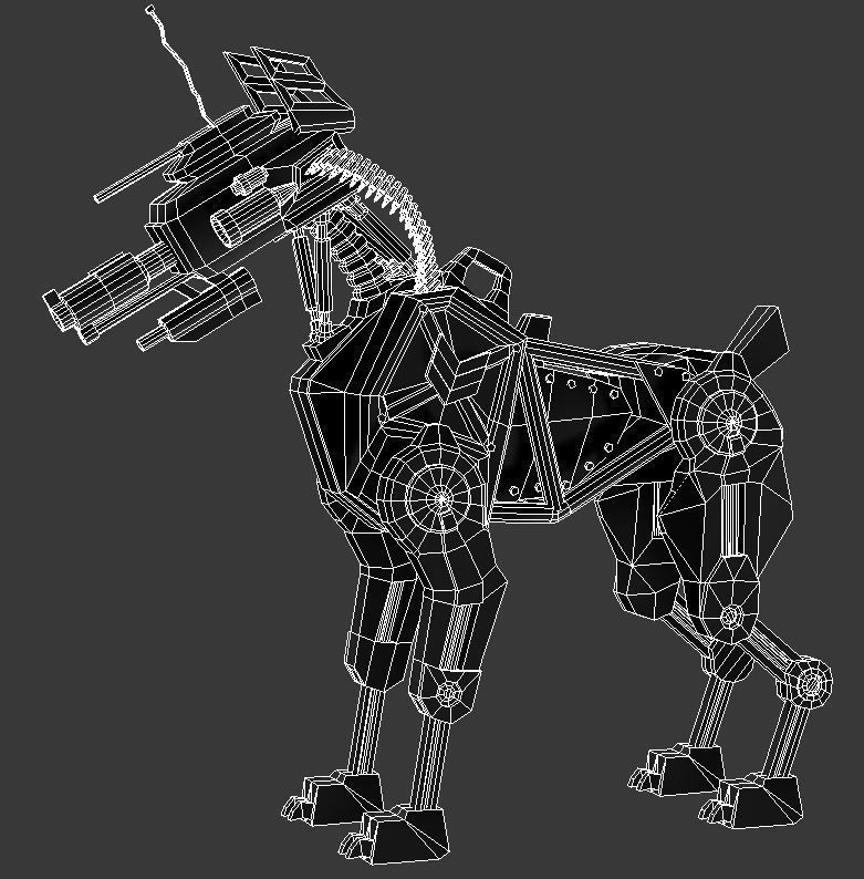 DOG 51  Military Robot  Free low-poly 3D model_6