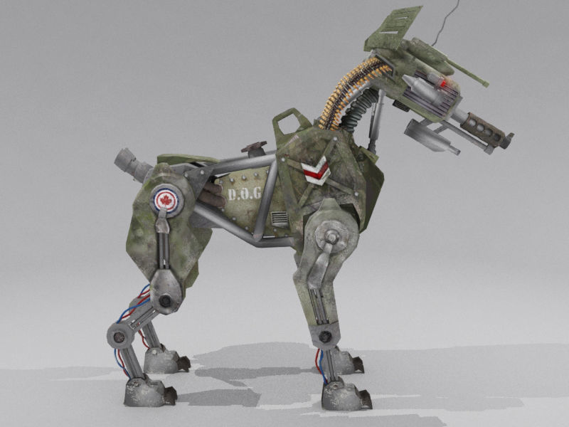DOG 51  Military Robot  Free low-poly 3D model_1