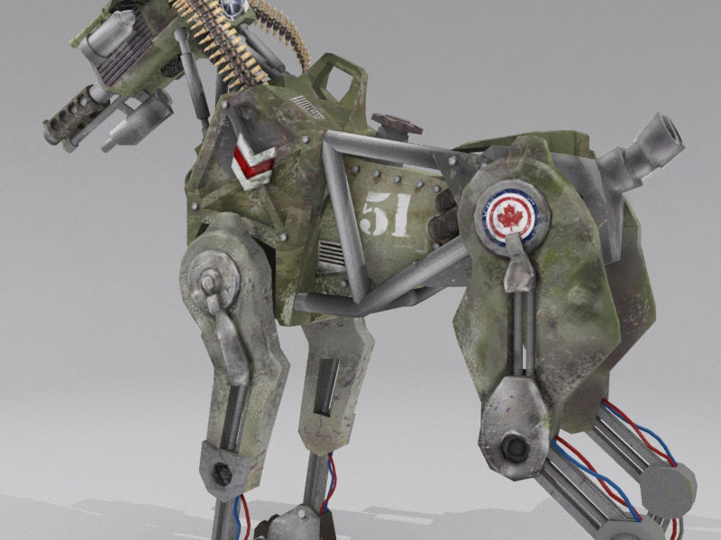 DOG 51  Military Robot  Free low-poly 3D model_3