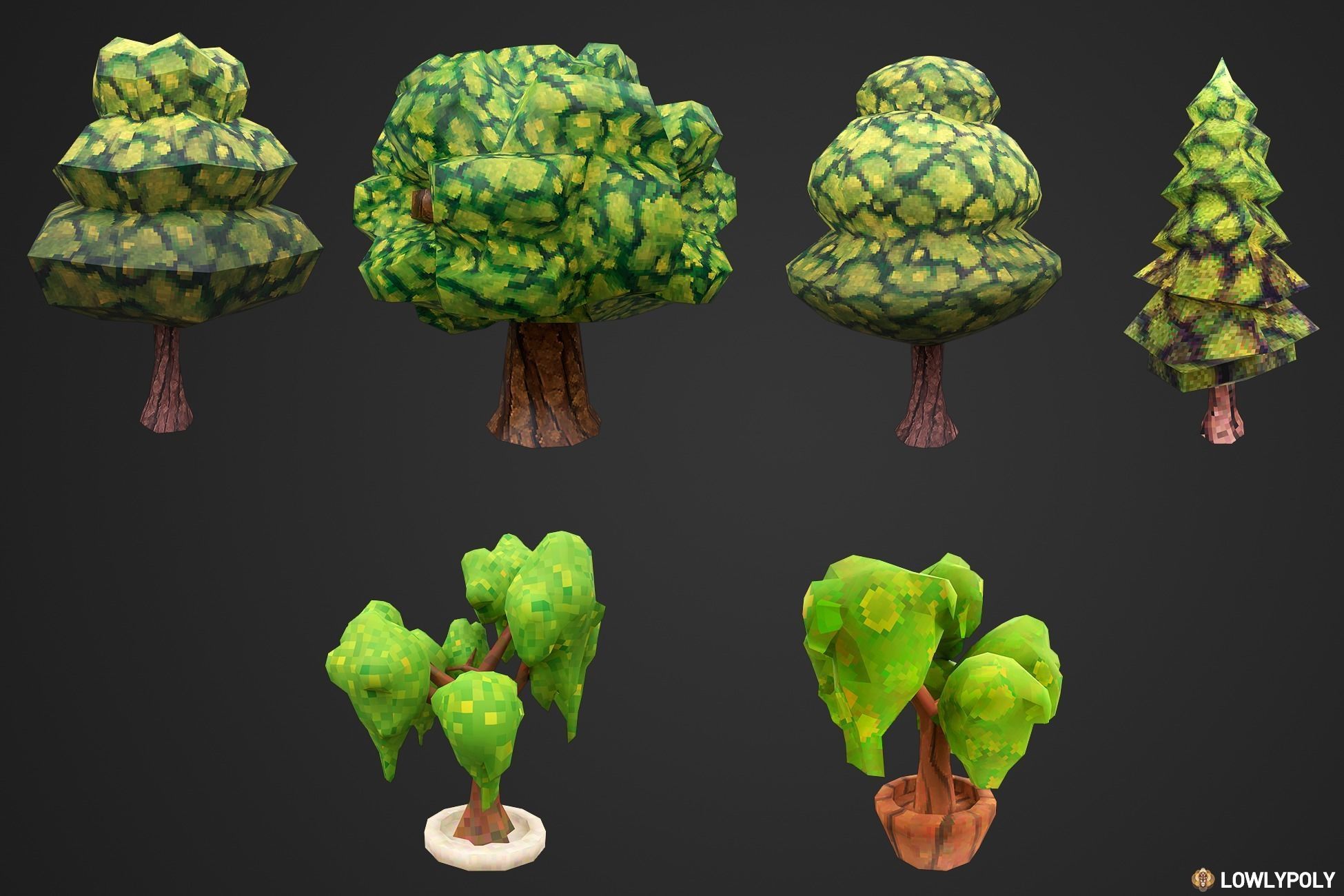Pixel Environment Collection Low-poly 3D model_2