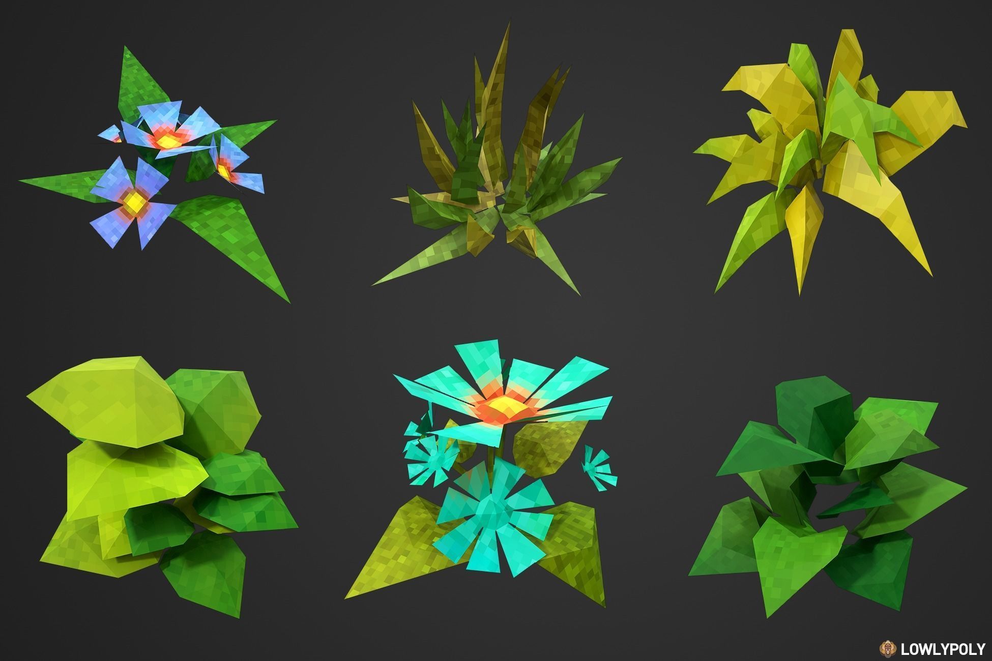 Pixel Environment Collection Low-poly 3D model_5