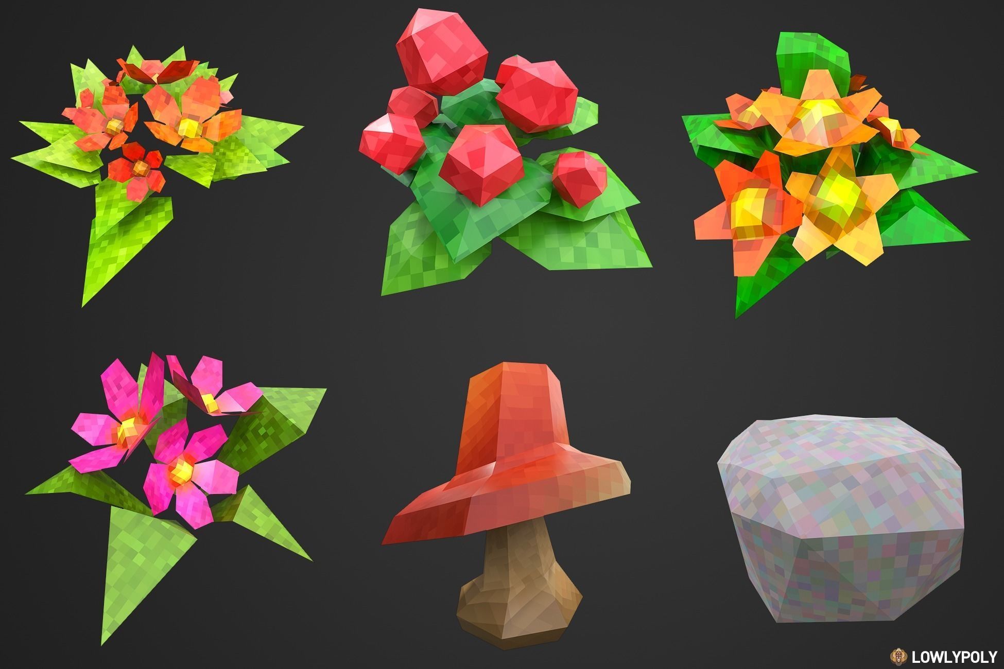 Pixel Environment Collection Low-poly 3D model_6