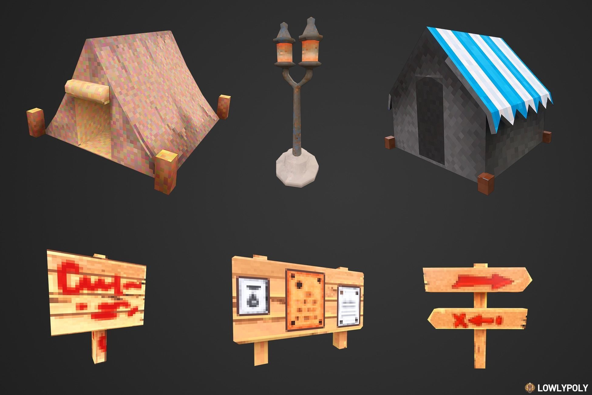 Pixel Environment Collection Low-poly 3D model_7