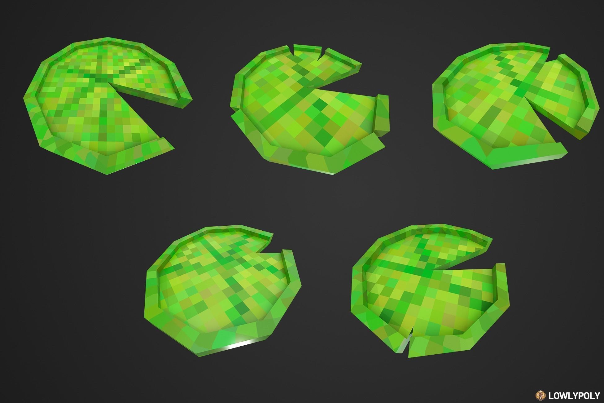 Pixel Environment Collection Low-poly 3D model_1