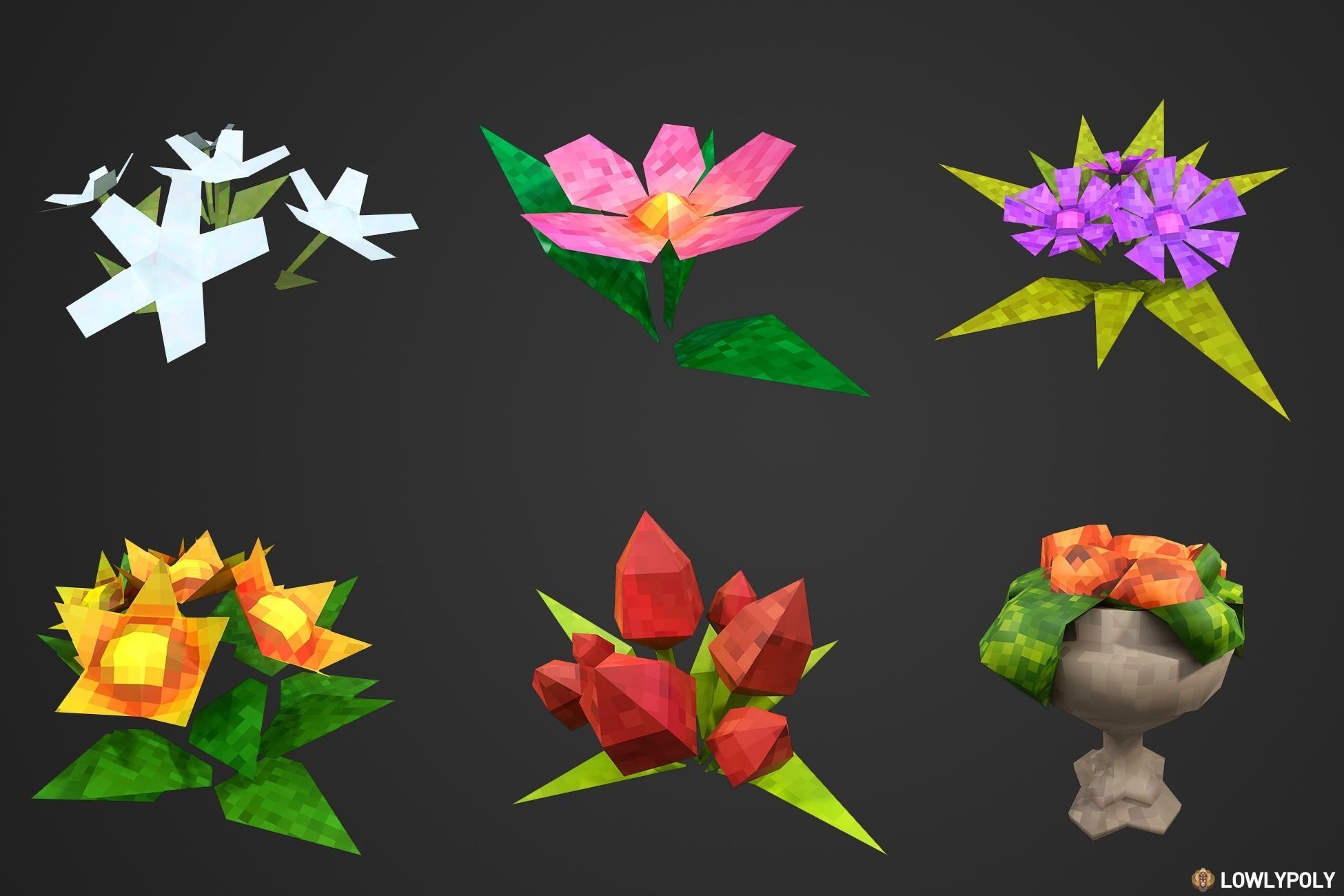 Pixel Environment Collection Low-poly 3D model_4