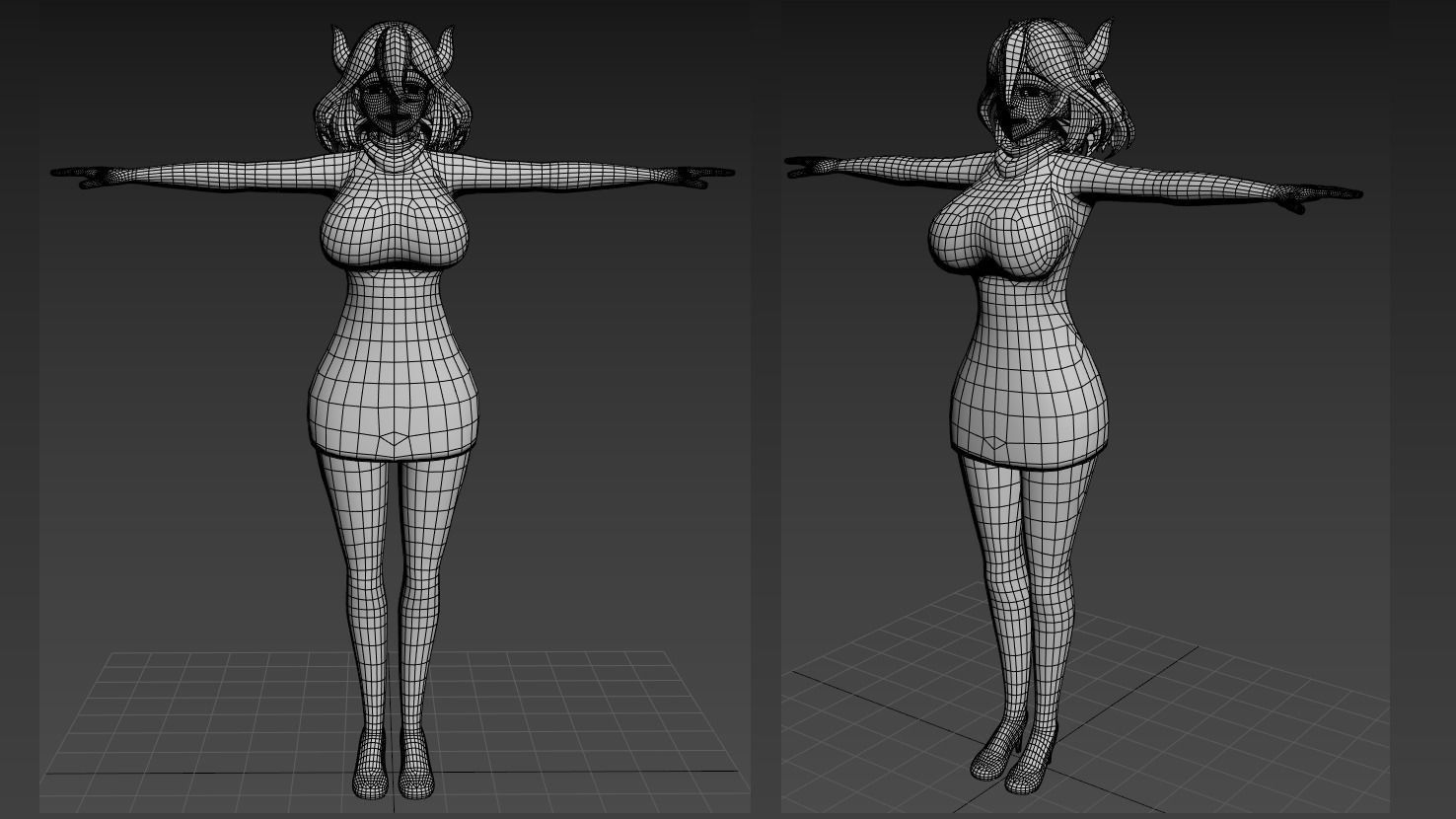 Vermeil in gold VRChat Avatar PC  3D model_4